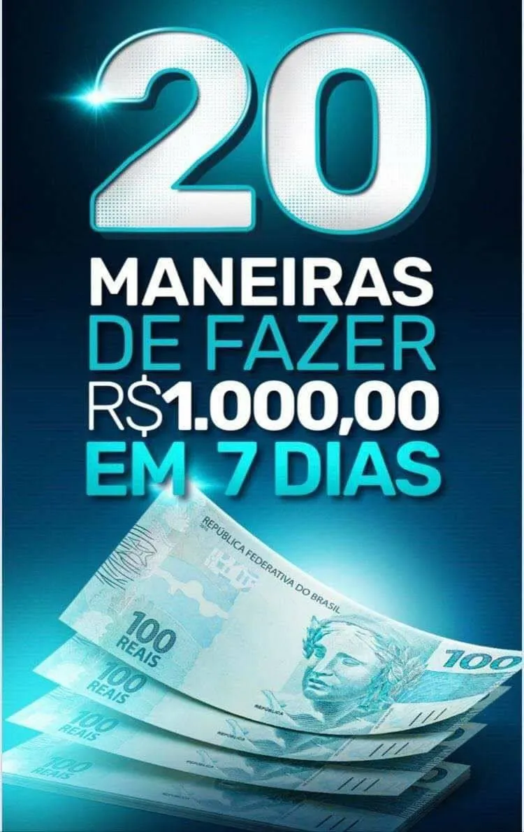 Capa: Baixar Curso 20 Maneiras de Fazer R$1000 em 7 Dias: Guia Rápido