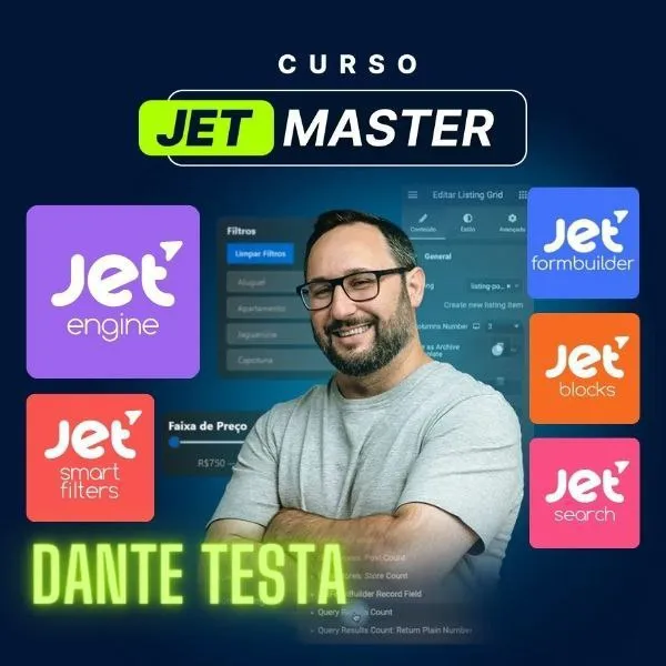 Capa: Curso JetMaster Dante Testa: Baixar Agora Elementor Pro Crocoblock