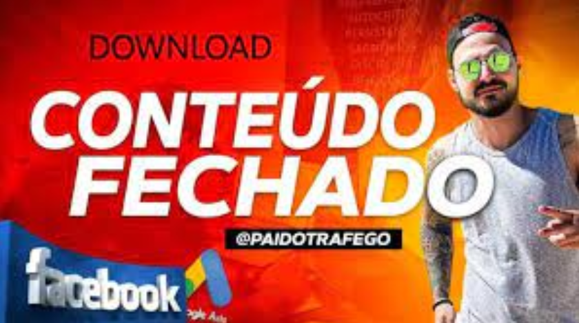 Lucas Viana, Pai de Tráfego, apresentando o Conteúdo Fechado 2021 em tela de computador.