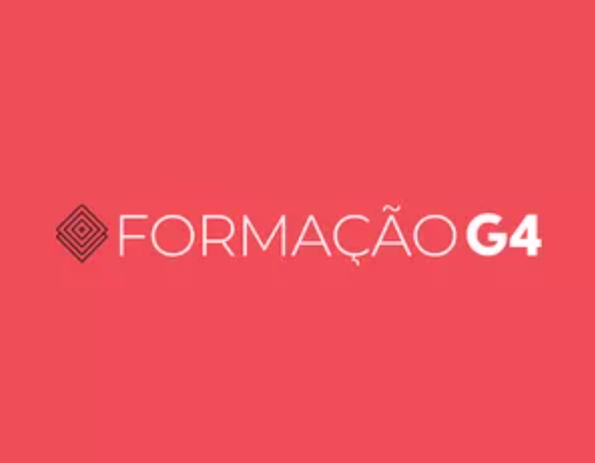 Banner promocional Formação G4 Gestão 4.0 com ícones de negócios e crescimento