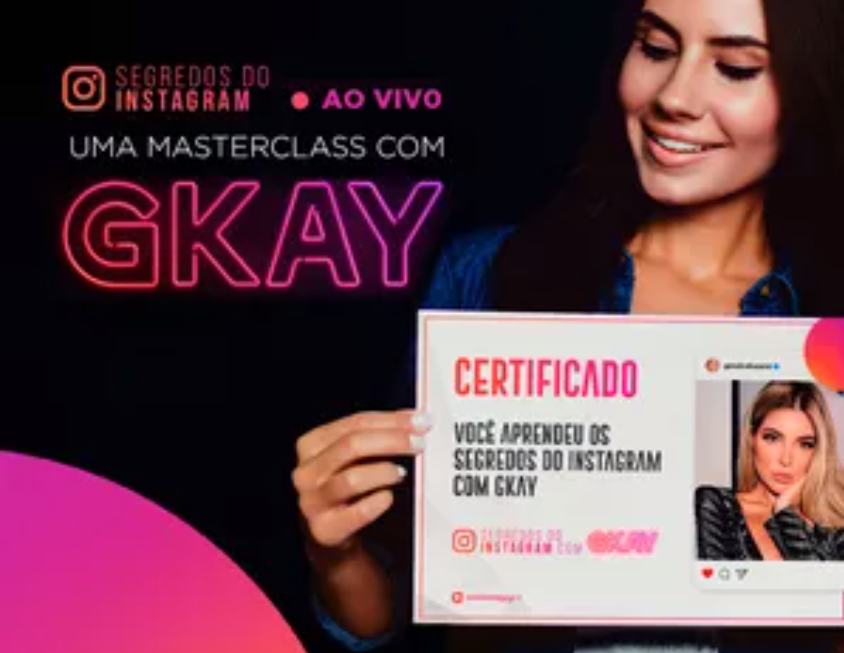 Gkay compartilhando segredos de sucesso no Instagram, com foco em marketing digital e crescimento de audiência.