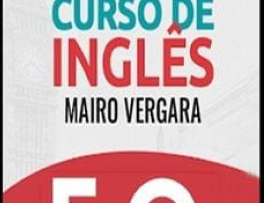 Capa do Curso de Inglês Mairo Vergara 5.0 com destaque para download e fluência rápida