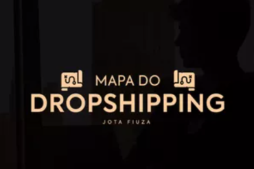 Capa do curso O Mapa do Dropshipping Jota Fiuza com ícones de sucesso e dinheiro