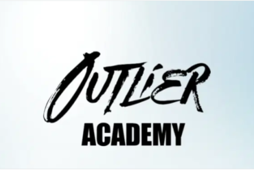 Capa do curso Outliers Academy de Thiago Finch com símbolo de sucesso e dinheiro