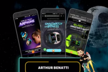 Capa do curso Landing Canva Arthur Benatti mostrando interface do Canva com design de landing page profissional.