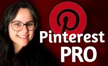 Capa do curso Pinterest Pro de Tatiane Faria com logo do Pinterest em destaque.